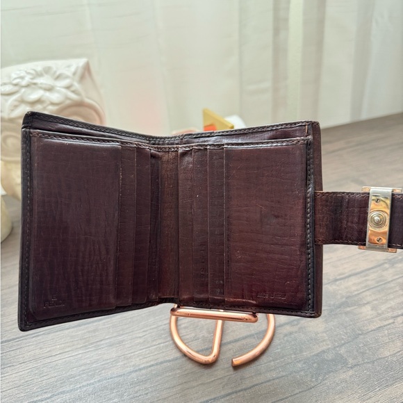 FENDI W Hook Wallet Zucchino Beige Canvas Leather Authentic Used - Picture 9 of 11